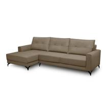 Sofá 4 Lugares Heros com Chaise Esquerdo Veludo Castor Sofá 4 Lugares Heros com Chaise Esquerdo Veludo Castor