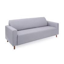 Sofá 4 Lugares Herval Elos, Linho Cinza, 208 cm