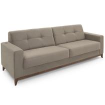 Sofá 4 Lugares Herval Safira, Entrada USB, Suede Marrom