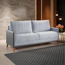 Sofá 4 Lugares Living Distreto Inox/Chumbo - Viero Móveis Sofá 4 Lugares Living Distreto Inox/Chumbo - Viero Móveis