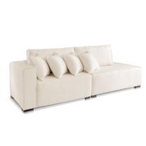 Sofá 4 Lugares Modulado Chaise Almofada Solta Molas Isa BD Linho OffWhite 2,5m