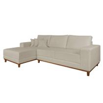 Sofá 4 Lugares Mônaco Com Chaise Esquerdo Linho Off White