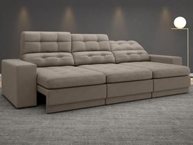 Sofá 4 Lugares Net Jobim Assento Retrátil e Reclinável Bege 2,30m (L) - NETSOFAS