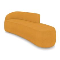 Sofá 4 Lugares Orgânico 220 Cm Morgan Bouclê Mostarda D03 - D'rossi Sofá 4 Lugares Orgânico 220 Cm Morgan Bouclê Mostarda D03 - D'rossi