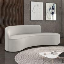 Sofá 4 Lugares Orgânico 220 cm Morgan Veludo Cinza