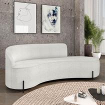 Sofá 4 Lugares Orgânico 220cm Morgan Pé Aço Preto Bouclê D03 - D'Rossi