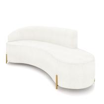 Sofá 4 Lugares Orgânico 220cm Pé Dourado Morgan Bouclê Off White D03 - D'rossi