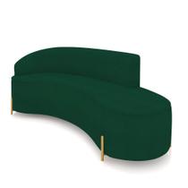 Sofá 4 Lugares Orgânico 220cm Pé Dourado Morgan Bouclê Verde D03 - D'rossi Sofá 4 Lugares Orgânico 220cm Pé Dourado Morgan Bouclê Verde D03 - D'rossi