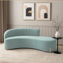 Sofá 4 Lugares Orgânico 220cm Pé Dourado Morgan Cotelê Ext/Veludo Menta D03 - D Rossi Sofá 4 Lugares Orgânico 220cm Pé Dourado Morgan Cotelê Ext/Veludo Menta D03 - D Rossi