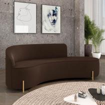 Sofá 4 Lugares Orgânico 220cm Pé Dourado Morgan Suede Marrom D03 - D'Rossi Sofá 4 Lugares Orgânico 220cm Pé Dourado Morgan Suede Marrom D03 - D'Rossi