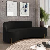Sofá 4 Lugares Orgânico 220cm Pé Dourado Morgan Suede Preto Sofá 4 Lugares Orgânico 220cm Pé Dourado Morgan Suede Preto