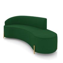 Sofá 4 Lugares Orgânico 220cm Pé Dourado Morgan Suede Verde D03 - D'rossi Sofá 4 Lugares Orgânico 220cm Pé Dourado Morgan Suede Verde D03 - D'rossi
