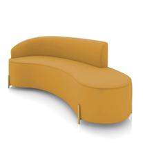 Sofá 4 Lugares Orgânico 220cm Pé Ferro Dourado Morgan Veludo Mostarda D03 - D'rossi Sofá 4 Lugares Orgânico 220cm Pé Ferro Dourado Morgan Veludo Mostarda D03 - D'rossi