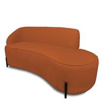 Sofá 4 Lugares Orgânico 220cm Pé Ferro Preto Morgan Bouclê Terra D03 - D'rossi Sofá 4 Lugares Orgânico 220cm Pé Ferro Preto Morgan Bouclê Terra D03 - D'rossi