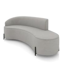 Sofá 4 Lugares Orgânico 220cm Pé Ferro Preto Morgan Suede Cinza D03 - D'rossi Sofá 4 Lugares Orgânico 220cm Pé Ferro Preto Morgan Suede Cinza D03 - D'rossi