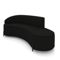 Sofá 4 Lugares Orgânico 220cm Pé Ferro Preto Morgan Suede Preto D03 - D'rossi Sofá 4 Lugares Orgânico 220cm Pé Ferro Preto Morgan Suede Preto D03 - D'rossi