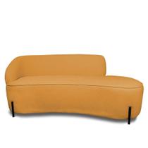 Sofá 4 Lugares Orgânico 220cm Pé Ferro Pto Morgan Bouclê L01 - D'rossi Cor Mostarda Sofá 4 Lugares Orgânico 220cm Pé Ferro Pto Morgan Bouclê L01 - D'rossi Cor Mostarda