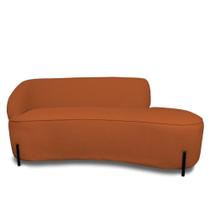 Sofá 4 Lugares Orgânico 220cm Pé Ferro Pto Morgan Bouclê L01 - D'rossi Cor Terra Sofá 4 Lugares Orgânico 220cm Pé Ferro Pto Morgan Bouclê L01 - D'rossi Cor Terra