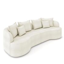 Sofá 4 Lugares Orgânico Living 250cm Mersa Bouclê Bege K01 - D'rossi Sofá 4 Lugares Orgânico Living 250cm Mersa Bouclê Bege K01 - D'rossi