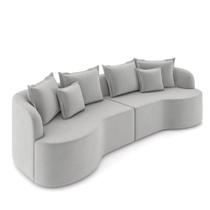 Sofá 4 Lugares Orgânico Living 250cm Mersa Veludo Cinza K01 - D'rossi Sofá 4 Lugares Orgânico Living 250cm Mersa Veludo Cinza K01 - D'rossi