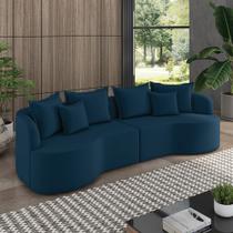 Sofá 4 Lugares Orgânico Living 250cm Mersa Veludo K01 - D'Rossi