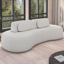 Sofá 4 Lugares Orgânico Para Sala Living 280cm Vasti M03 Bouclê Cru - Lyam Decor