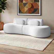 Sofá 4 Lugares Orgânico Para Sala Living 280cm Vasti M03 Bouclê Cru - Lyam Decor