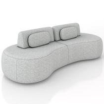 Sofá 4 Lugares Orgânico Para Sala Living 280cm Vasti M03 Linho Cinza - Lyam Decor Sofá 4 Lugares Orgânico Para Sala Living 280cm Vasti M03 Linho Cinza - Lyam Decor