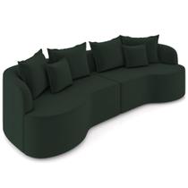 Sofá 4 Lugares Orgânico Sala De Estar Living 270cm Ekos K01 Veludo Verde - Lyam Decor