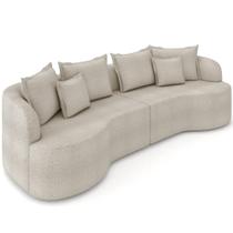 Sofá 4 Lugares Orgânico Sala De Estar Living 290cm Ekos K01 Bouclê Bege - Lyam Decor Sofá 4 Lugares Orgânico Sala De Estar Living 290cm Ekos K01 Bouclê Bege - Lyam Decor