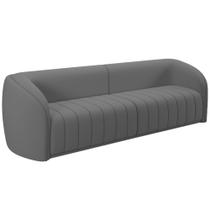 Sofá 4 Lugares Para Sala 252cm Lazio M03 Veludo Cinza - Lyam Decor