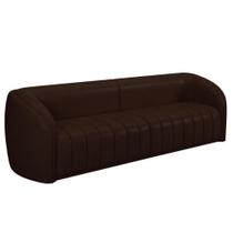 Sofá 4 Lugares Para Sala 292cm Lazio M03 Corano Marrom - Lyam Decor Sofá 4 Lugares Para Sala 292cm Lazio M03 Corano Marrom - Lyam Decor