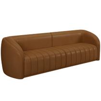 Sofá 4 Lugares Para Sala 292cm Lazio M03 material sintético Whisky - Lyam Decor Sofá 4 Lugares Para Sala 292cm Lazio M03 material sintético Whisky - Lyam Decor
