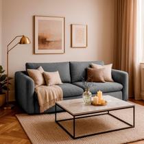 Sofá 4 Lugares para Sala de Estar 232cm Retrátil Veneza