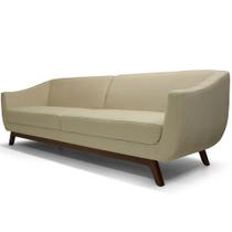 Sofá 4 Lugares Para Sala de Estar Atenas 300 cm D02 Linho Bege C-443 - Lyam Decor