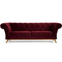 Sofá 4 Lugares Para Sala de Estar Império 260 cm D02 Veludo Marsala C-278 - Lyam Decor