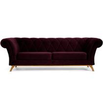Sofá 4 Lugares Para Sala de Estar Império 300 cm D02 Veludo Roxo Grape C-292 - Lyam Decor