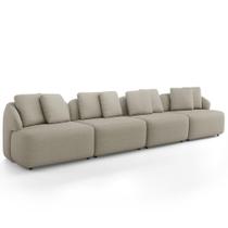 Sofá 4 Lugares Para Sala de Estar Living 308cm Arlo F04 Linho Bege Lyam Decor Sofá 4 Lugares Para Sala de Estar Living 308cm Arlo F04 Linho Bege Lyam Decor