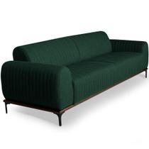 Sofá 4 Lugares Para Sala de Estar Molino 260 cm D02 Linho Verde Musgo C-123 - Lyam Decor