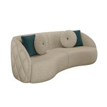 Sofá 4 Lugares Para Sala Living Olimpo 318 Cm M03 Linho Bege Lyam Decor
