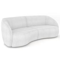 Sofá 4 Lugares Para Sala Living Orgânico 318cm Eron M03 Bouclê Branco - Lyam Decor