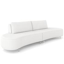 Sofá 4 Lugares Para Sala Living Orgânico Pés Metálicos 260cm Shui P08 Bouclê Branco - Lyam Decor Sofá 4 Lugares Para Sala Living Orgânico Pés Metálicos 260cm Shui P08 Bouclê Branco - Lyam Decor