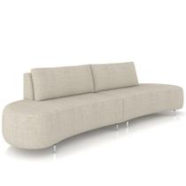 Sofá 4 Lugares Para Sala Living Orgânico Pés Metálicos 260cm Shui P08 Linho Bege - Lyam Decor Sofá 4 Lugares Para Sala Living Orgânico Pés Metálicos 260cm Shui P08 Linho Bege - Lyam Decor