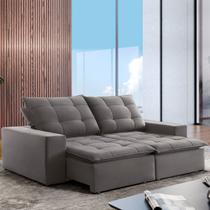 Sofá 4 Lugares Paris Retrátil e Reclinável Super Pilow 250cm Cinza - Celflex Sofá 4 Lugares Paris Retrátil e Reclinável Super Pilow 250cm Cinza - Celflex