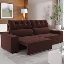 Sofá 4 Lugares Reclinável e Retrátil Socrates Fume - Viero Móveis