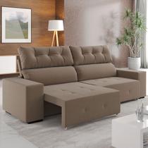 Sofá 4 Lugares Reclinável e Retrátil Socrates Tabaco - Viero Móveis