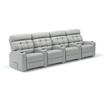Sofá 4 Lugares Reclinável Elétrico em Couro Bovino Linha Cinema Sala de estar