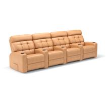 Sofá 4 Lugares Reclinável Elétrico Massageador em material sintético Importado Linha Cinema Sala de estar