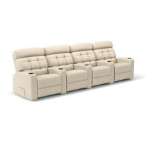 Sofá 4 Lugares Reclinável Manual em Couro Bovino Linha Cinema Sala de estar