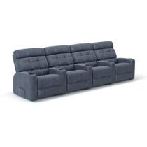Sofá 4 Lugares Reclinável Manual em Tecido Suede Linha Cinema Sala de estar